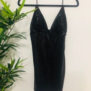 sequent deep V-neck dress